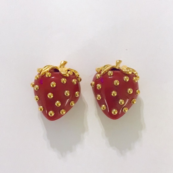 Kenneth Jay Lane Jewelry - KJL Kenneth Jay Lane Strawberry clip earrings